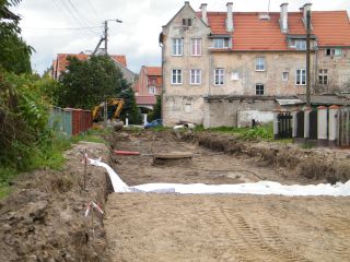 Układanie podbudowy na odcinku ul. 17 Lutego - ul. Lidzbarska